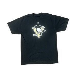 Black Reebok Marc-André Fleury Pittsburgh Penguins NHL hockey t-shirt size Large